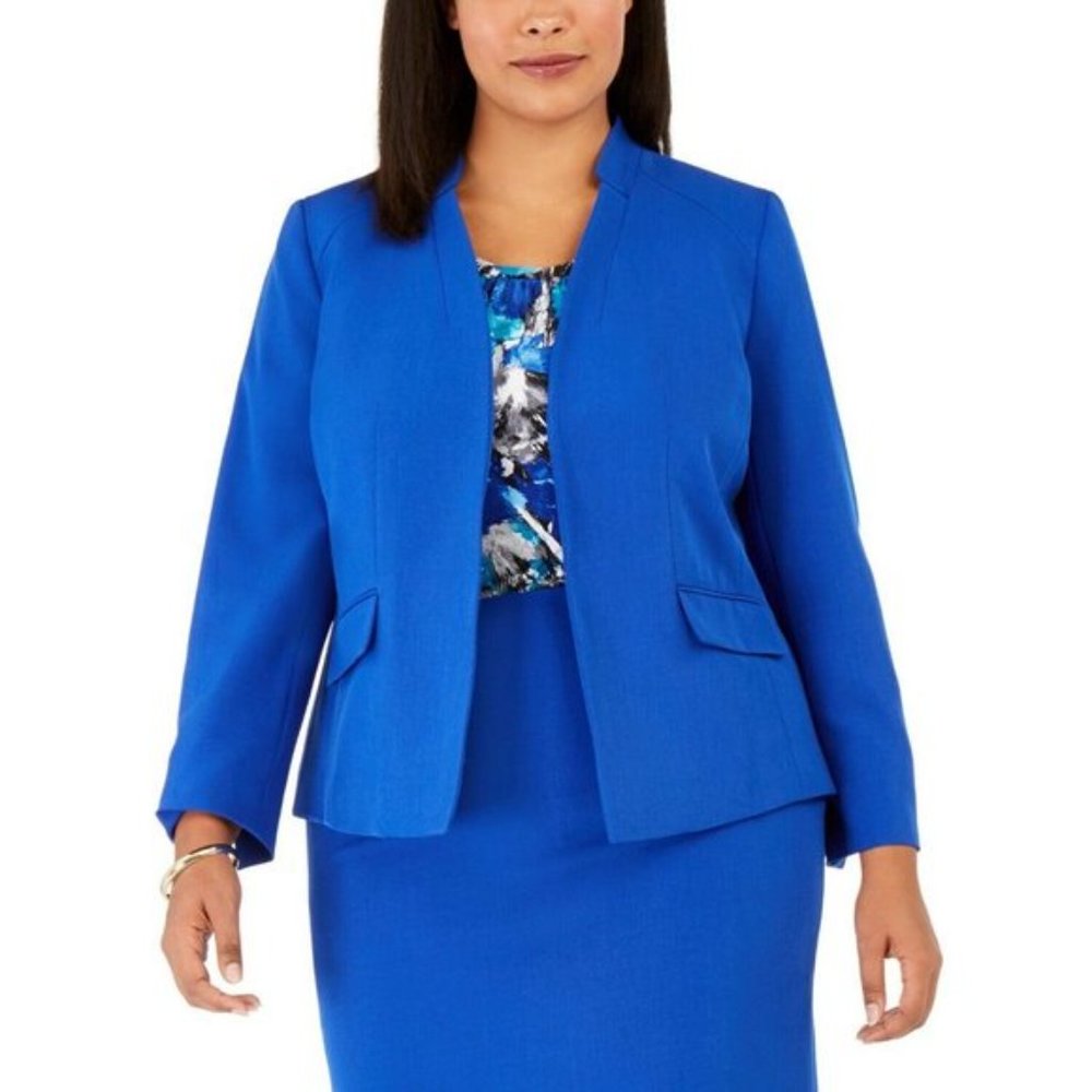 Kasper Royal Blue Sapphire Stand Collared Jacket Size 16W / The Skirt is a 18W